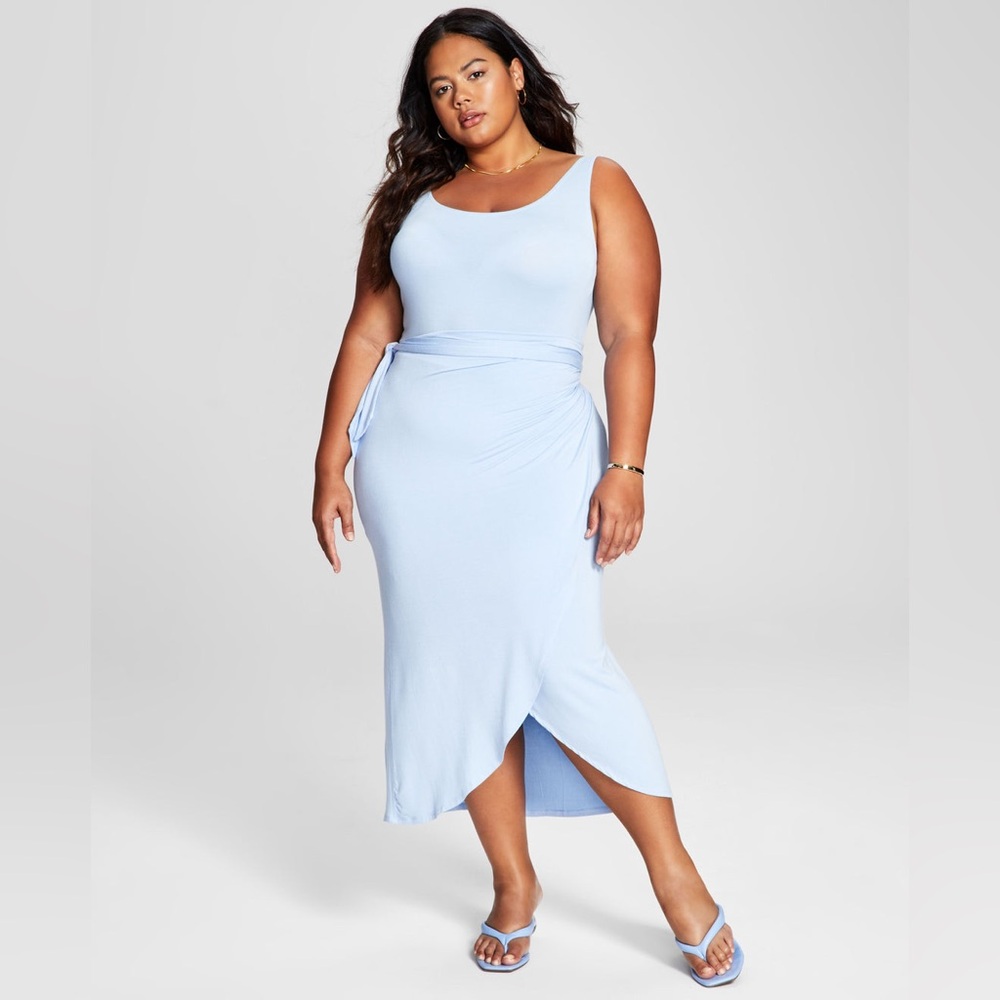 And Now This Light Blue Maxi Dress Wrap Dress Size 1X New With Tag